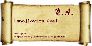 Manojlovics Axel névjegykártya