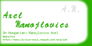 axel manojlovics business card